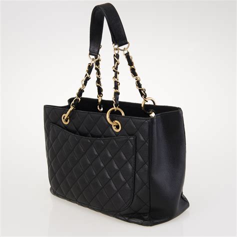 chanel leather shopping bag|chanel large shopping tote price.